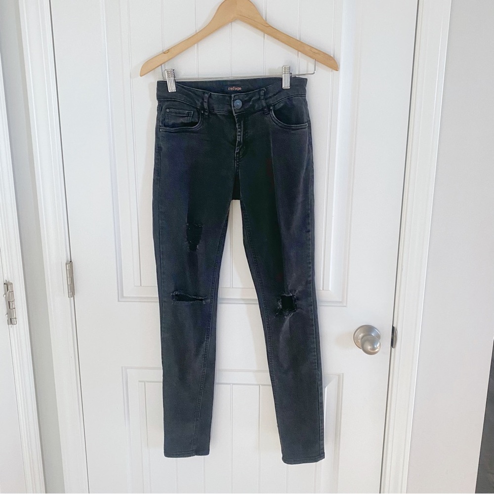 Black Distressed Skinny Jeans